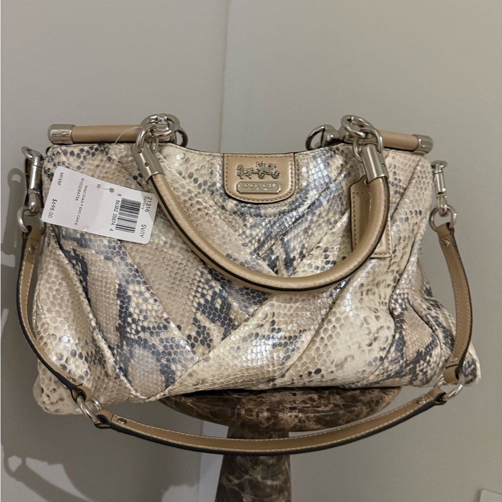 Vintage COACH - NEW Madison Carrie Pinnacle Exotic SNAKESKIN Leather Purse